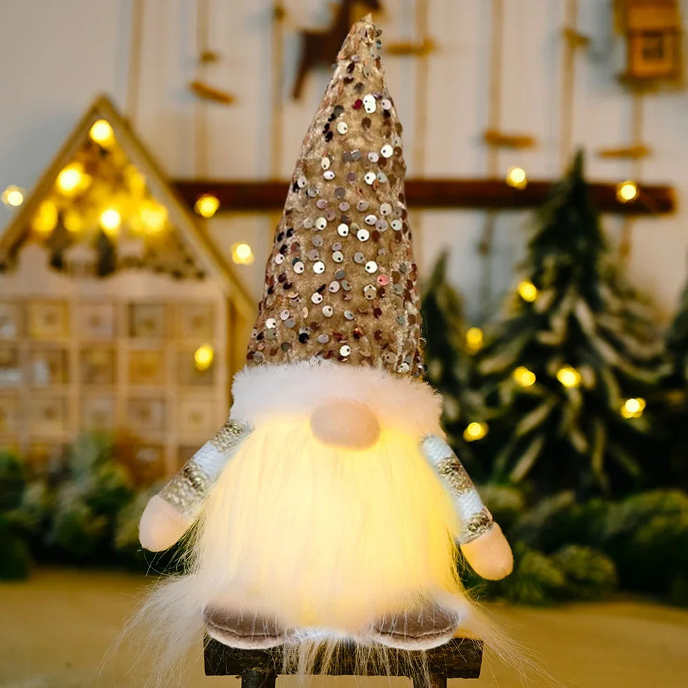 Sequin Light-Up Faceless Gnome