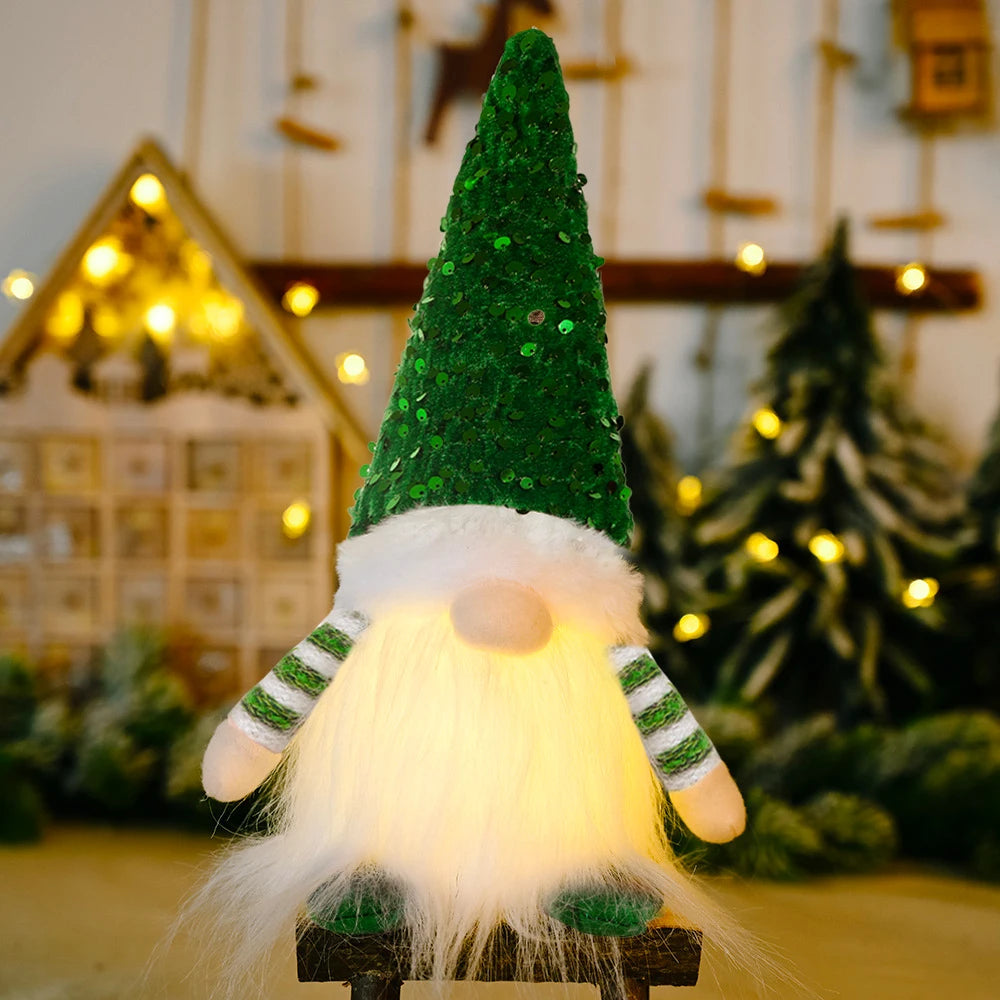 Sequin Light-Up Faceless Gnome