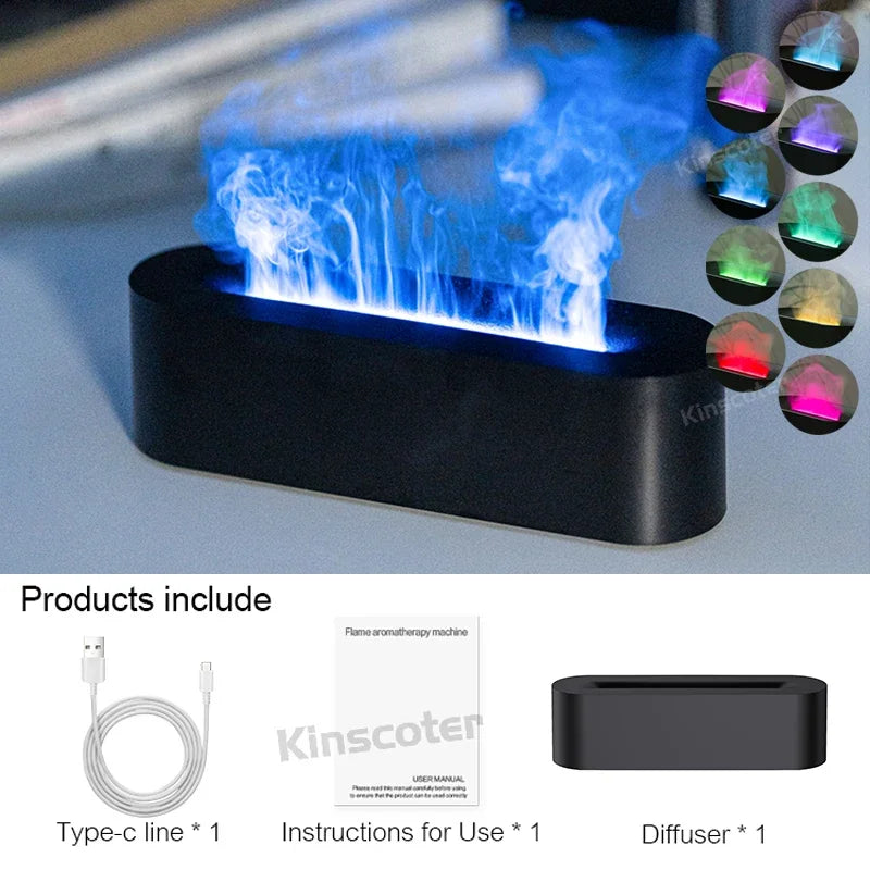 RGB Flame Aroma Diffuser Humidifier